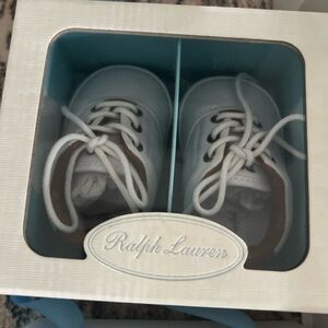 Ralph Lauren Baby White and Tan Shoes